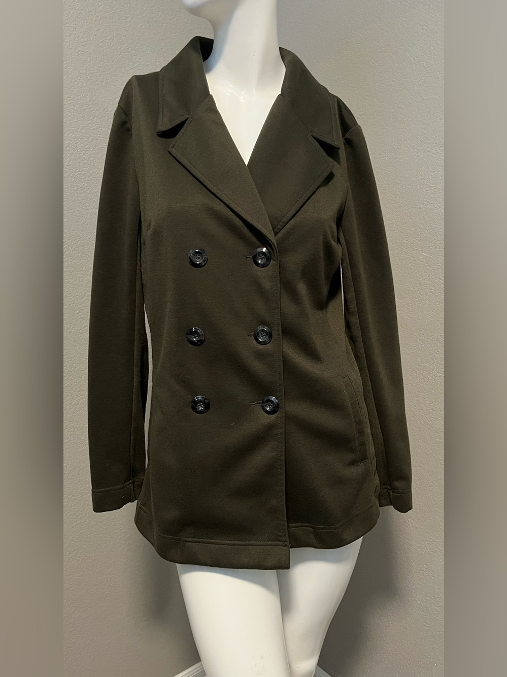41 Hawthorn Women’s Londyn Knit Double-Breasted Olive Long Sleeves Jacket Size M